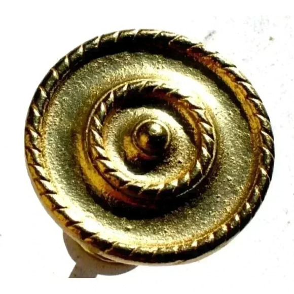 Vintage 1960s MCM RETRO Gold DRAWER CABINET PULLS HARDWARE (Knob) HANDLE - Picture 3 of 4